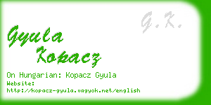 gyula kopacz business card